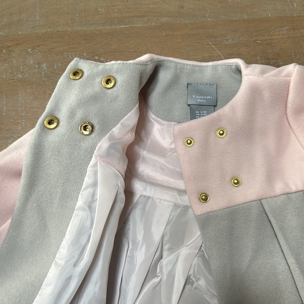 Tahari Baby Pink and Gray Coat - Picture 2 of 4